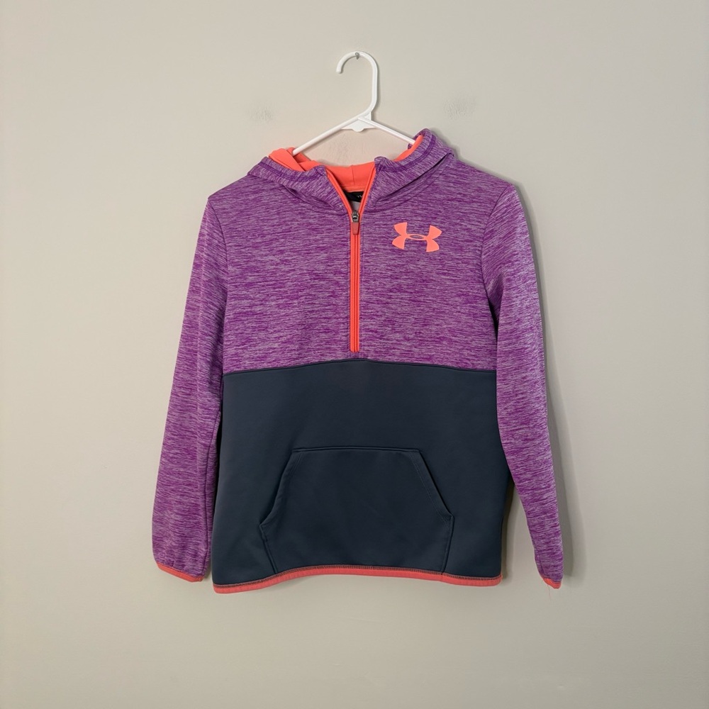 Under Armour Kids Purple and Dark Gray Hooded sweatshirt youth girls large fall